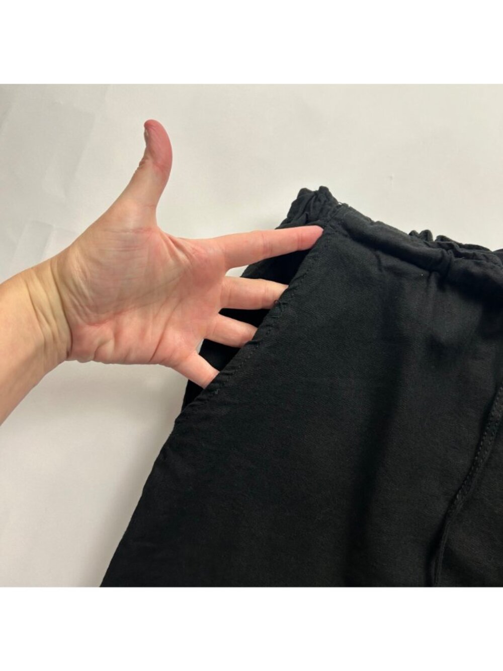MAX Studio Black Linen Blend Balloon Leg Lounge Pant L - Picture 3 of 8
